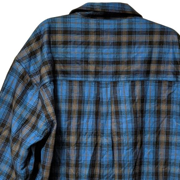 Trendy life basic Italy casual plaid flannel-like button front shirt size 2XL - Picture 10 of 11